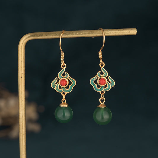 Flame Design Enamel Earrings