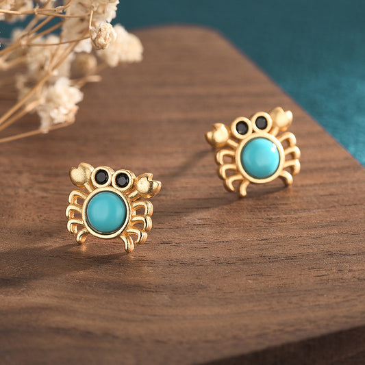 Turquoise Crab Stud Earrings