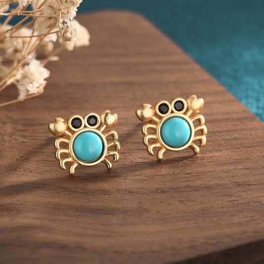 Turquoise Crab Stud Earrings